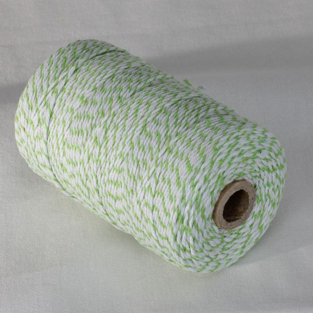 The Ribbon People Green and White Striped Pattern Craft Twine 0.05" x 220 Yards